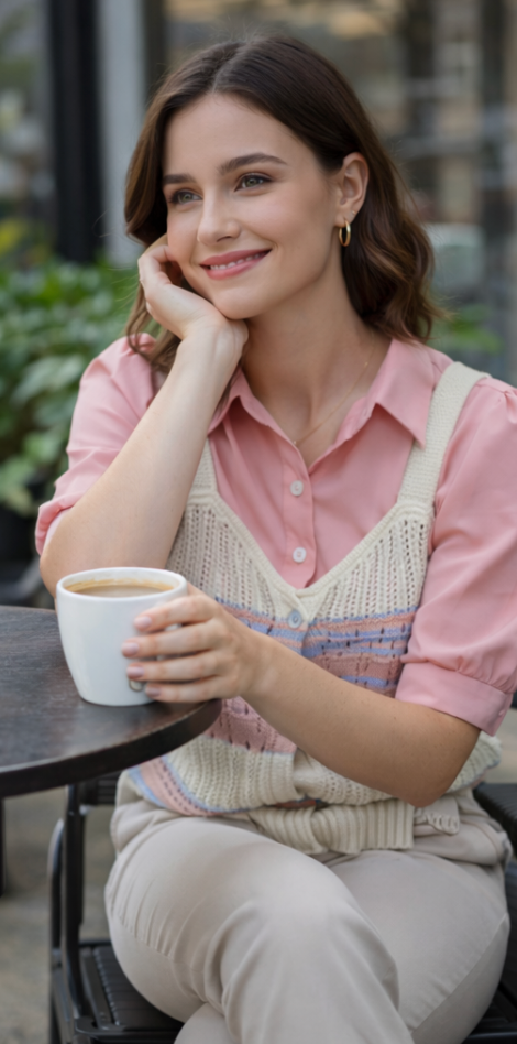 Baby pink two piece top