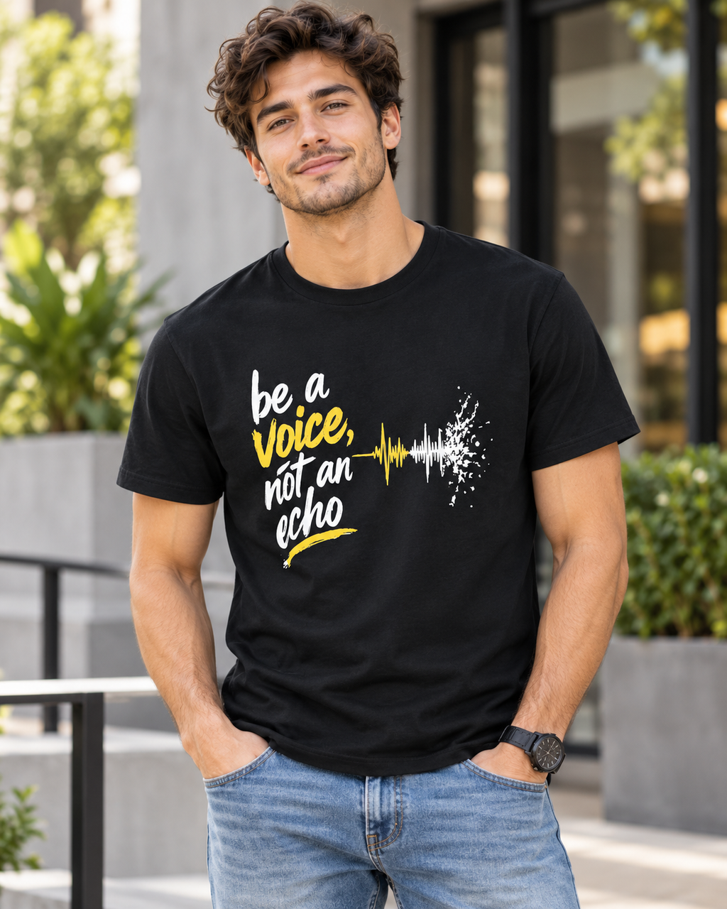 Be a Voice regular t-shirt Black - model (boy)