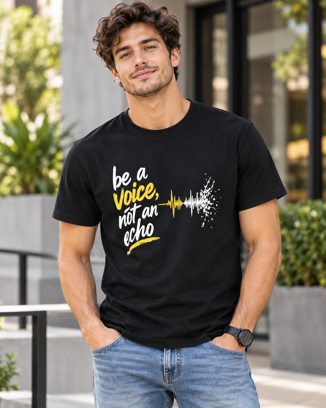 Be a Voice regular t-shirt Black - model (boy)
