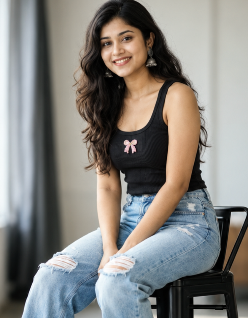 Pink Bow tank top - model 1