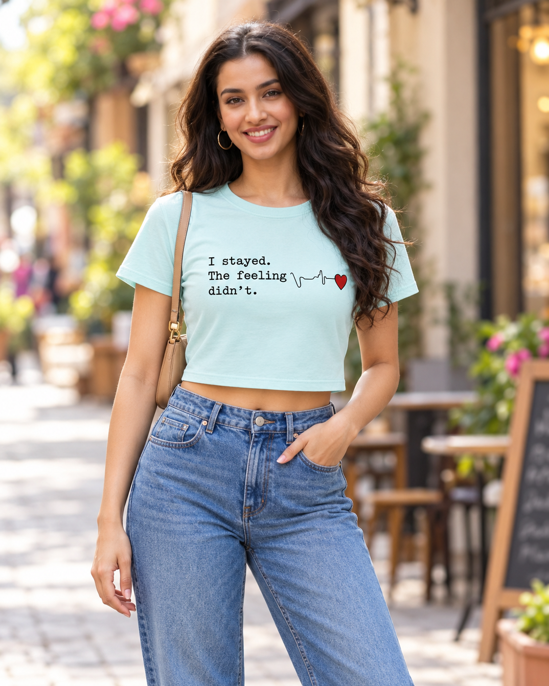 The Feeling Didn't crop tee - model 1