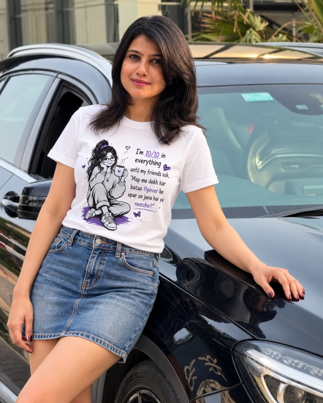 Flyover regular t-shirt White - model (girl)