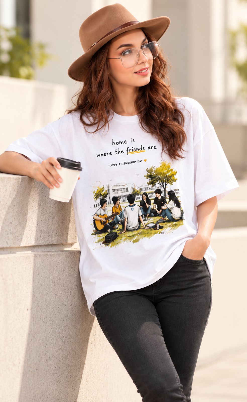 Friendship oversized t-shirt - lifestyle