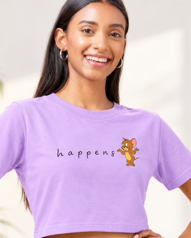 Happens crop tee Lavender - model 2