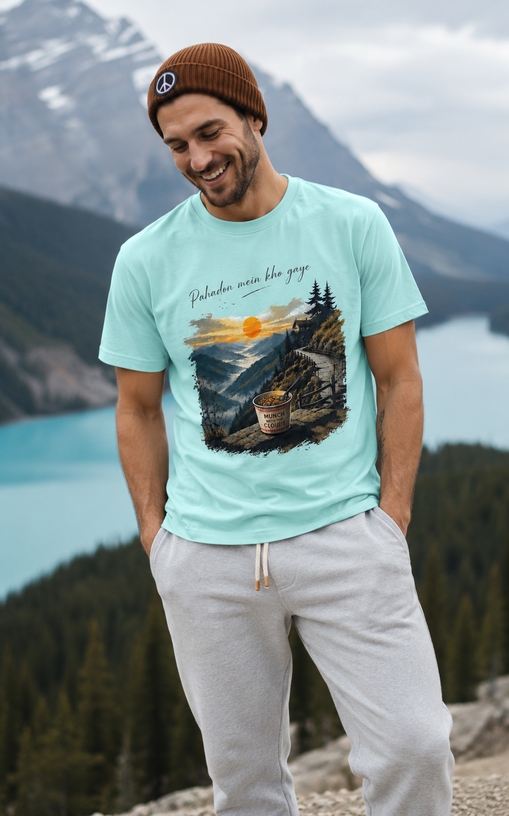 Pahadon Mein regular t-shirt Aqua - model (boy)