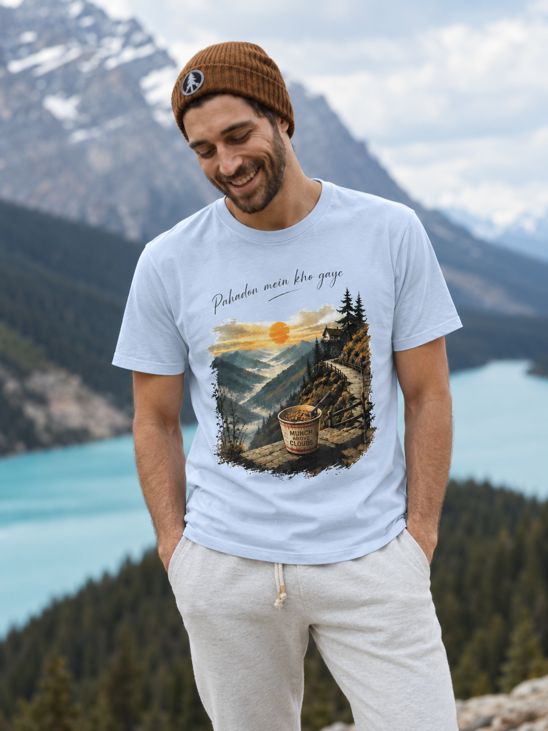 Pahadon Mein regular t-shirt Blue - model (boy)