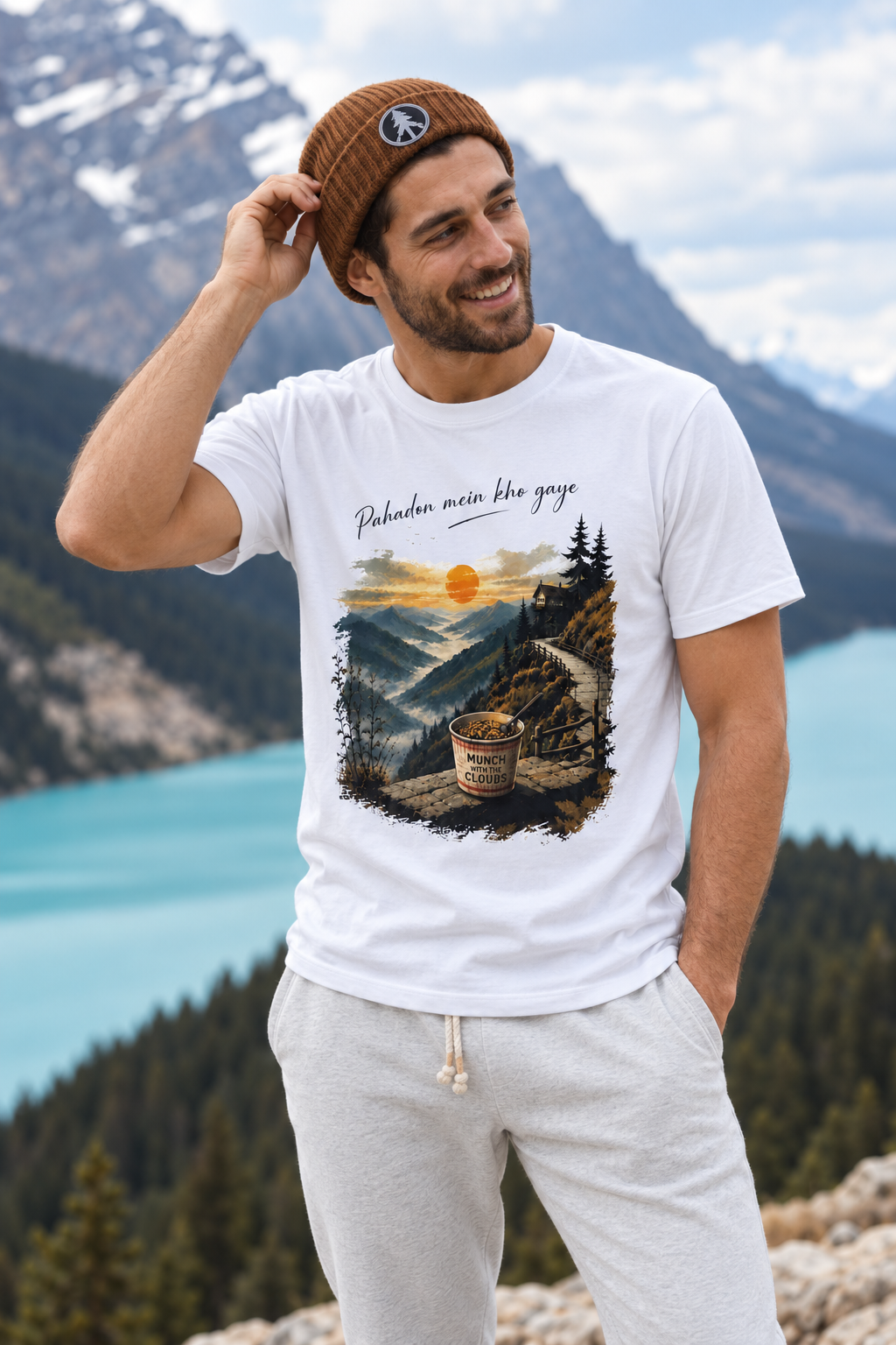 Pahadon Mein regular t-shirt White - model (boy)