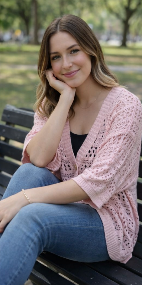 Pastel pink & black two piece top