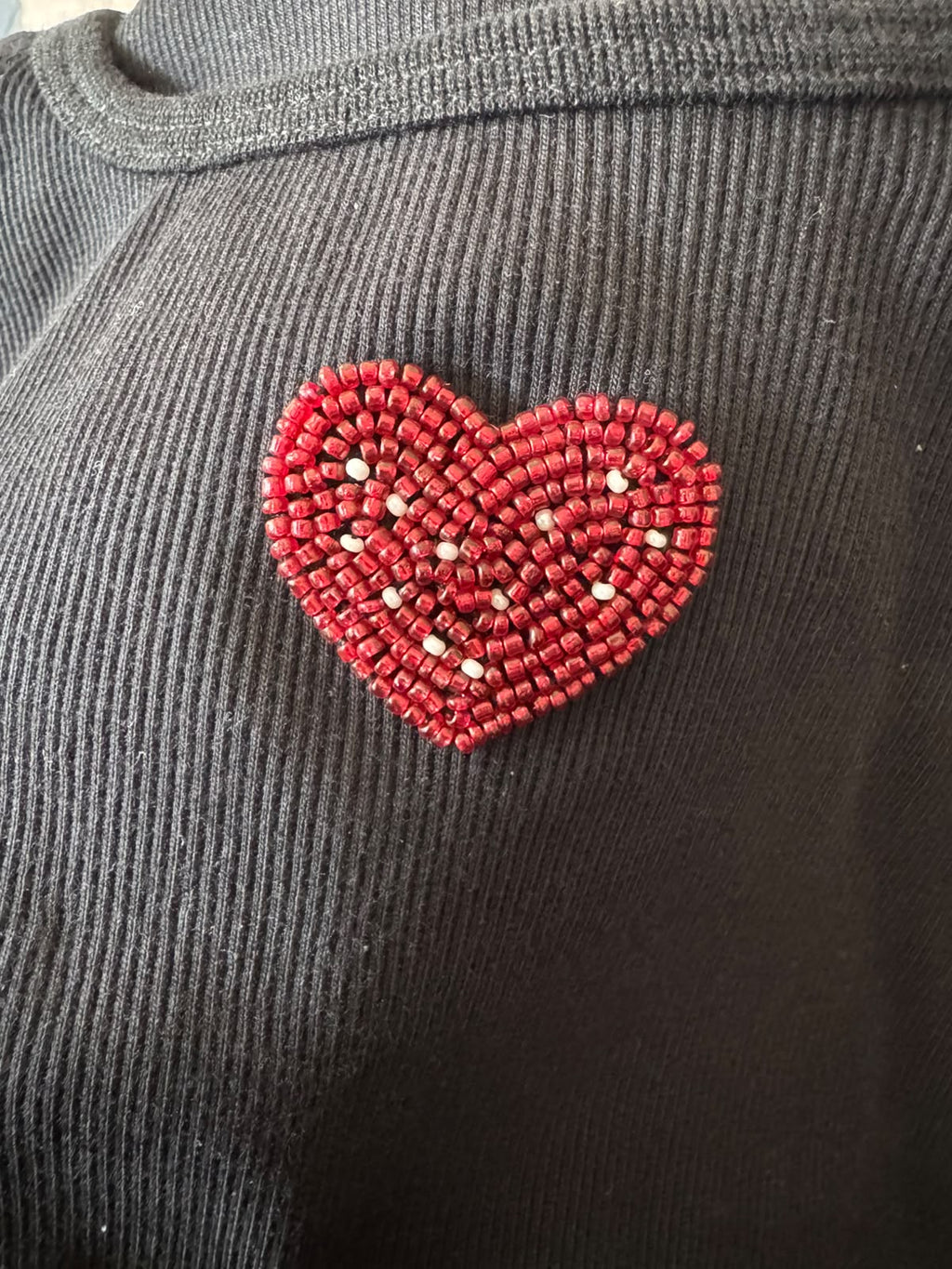 Red Heart tank top - flat lay