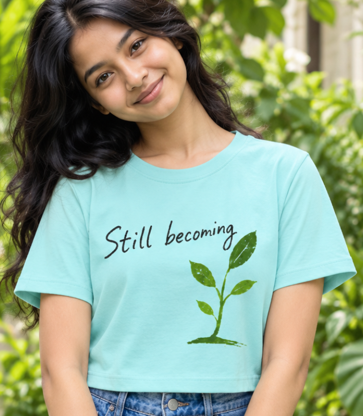 Stil Becoming crop tee Aqua - model 2