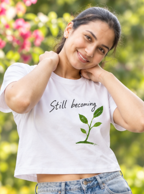 Stil Becoming crop tee White - model 2