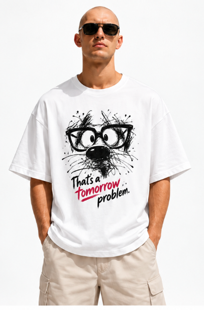 Tomorrow's Problem oversized t-shirt - model