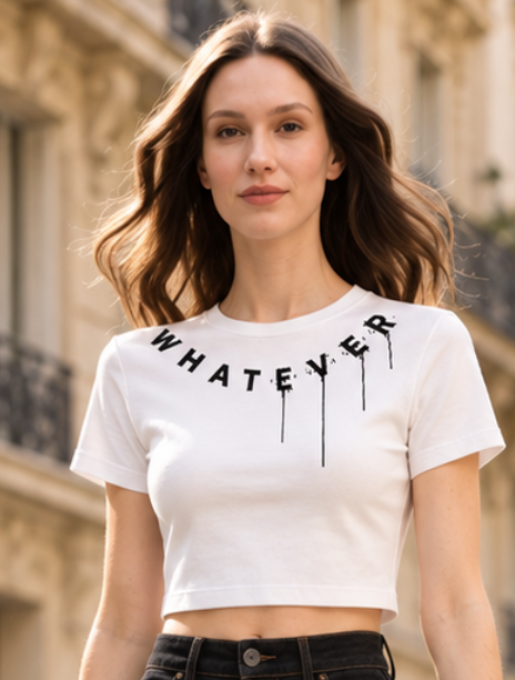 Whatever crop tee - model 3