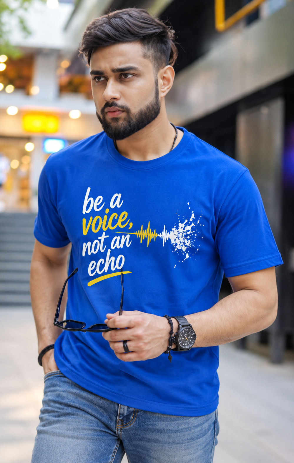 Be a Voice regular t-shirt Blue - model (boy)