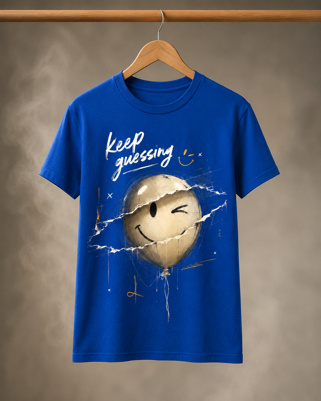 Keep Guessing Graphic Tee - Blue