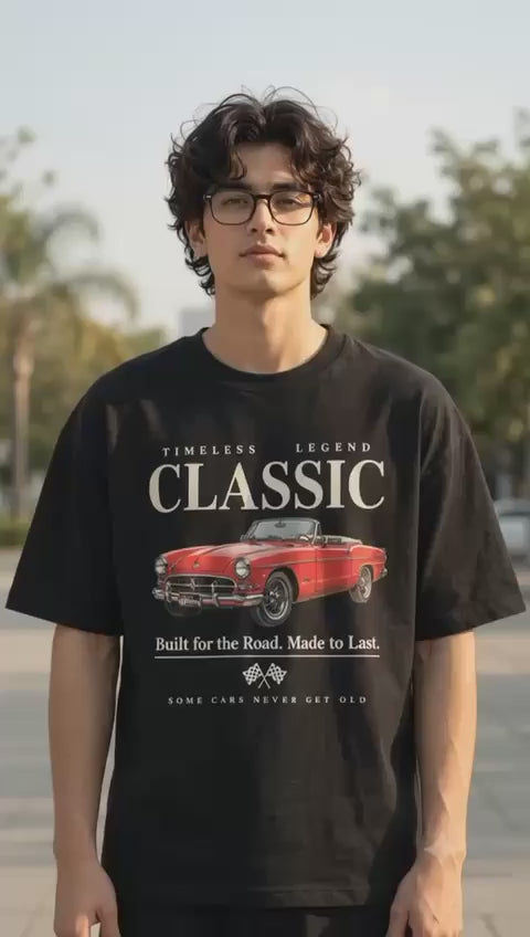 Classic Mustang Red Car oversized t-shirt - video