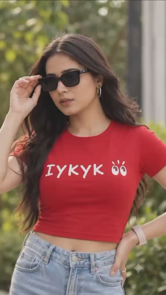 IYKYK crop tee - video